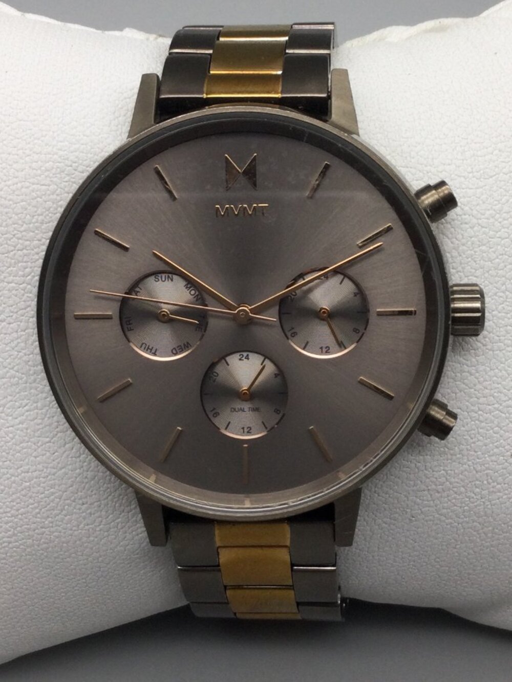 MVMT Nova Orion Womens Watch 38mm Gold Tone Day Date New Battery 6.5"